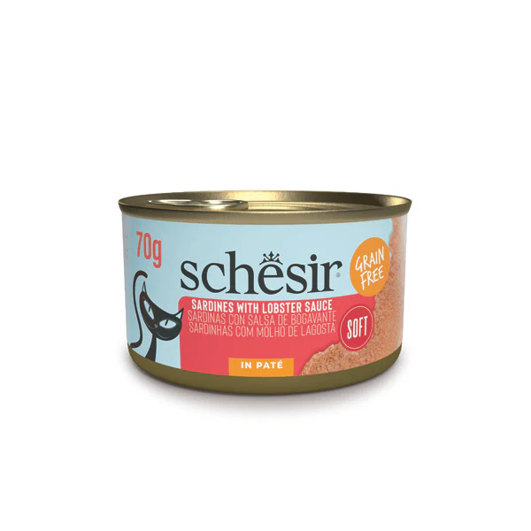 Schesir Grill Pate' katinų konservai su sardinėmis omarų padaže 70g