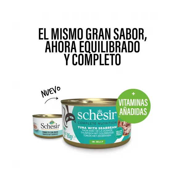 Schesir Cat Tuna su jūros doradą želėje 85g - Tunas su jūros breksnia želėje, 2 image