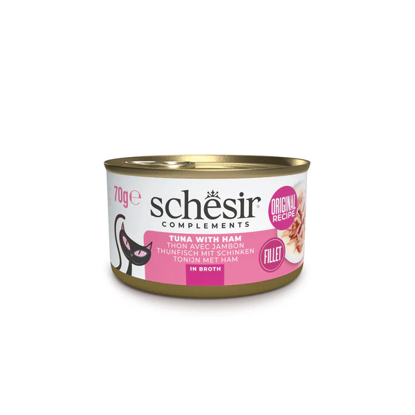 Schesir Cat Tuna su kumpiu sultinyje 70g - Tuncis ar šķiņķi buljonā