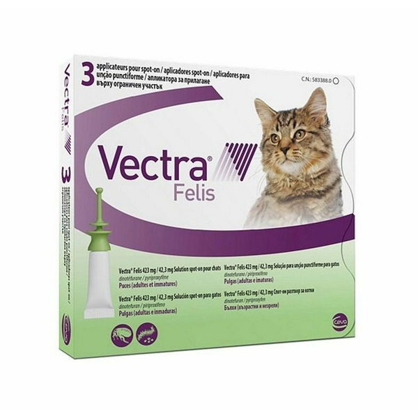 VECTRA 3D 0.9ML FELIS KATĖMS N1 - PARAZITŲ PILIULĖS