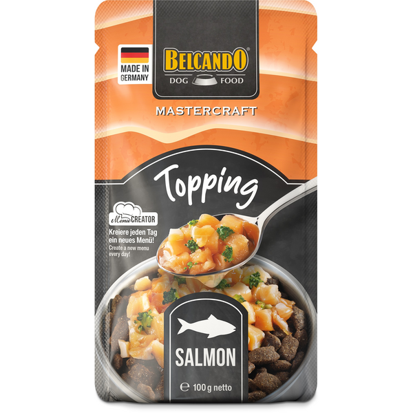 BELCANDO MASTERCRAFT TOPPING LAŠIŠA SU BROKOLIAIS 100G - KONSERVAI ŠUNIMS, 3 image