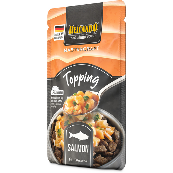 BELCANDO MASTERCRAFT TOPPING LAŠIŠA SU BROKOLIAIS 100G - KONSERVAI ŠUNIMS, 2 image