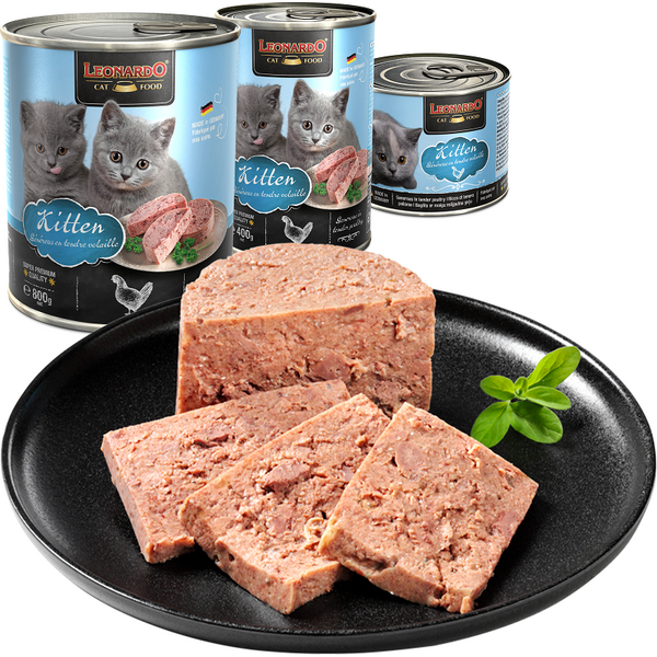 LEONARDO KITTEN POULTRY 800G - ВЛАЖНЫЙ КОРМ ДЛЯ КОТЯТ С ПТИЦЕЙ