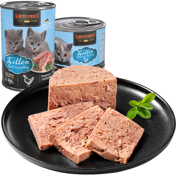 LEONARDO KITTEN POULTRY 200G - MITRĀ BARĪBA KAĶĒNIEM AR PUTNU GAĻU