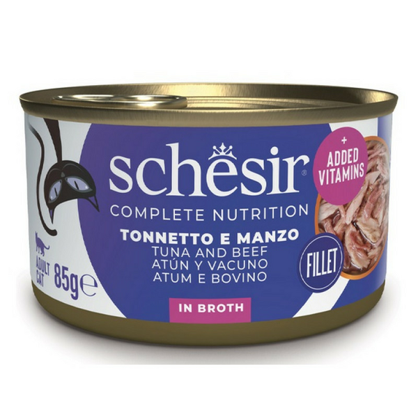 SCHESIR Cat Tuna with Beef Fillets 85g - tunikas ir jaučio filė želėje