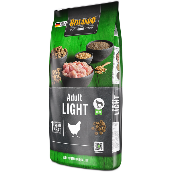 BELCANDO ADULT LIGHT 12.5KG - SAUSAS MAISTAS ŠUNIMS SU ŽEMA AKTYVUMO LYGIU IR PERTVIRKU SVORIU, 3 image