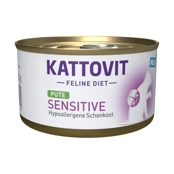 KATTOVIT SENSITIVE TURKEY 185G - KONSERVAI JAUTRIEMS KATĖMS SU INDIŠKINIU