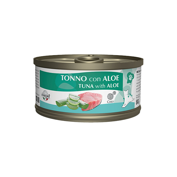 Šefas 80gr Katės tunas su Aloja - konservai suaugusioms katėms, su tunu ir aloe.