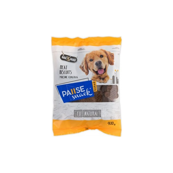 HAU & MIAU KEPTI mėsos sausainiai, 400 g - papildomas maistas šunims, mėsos sausainiai.