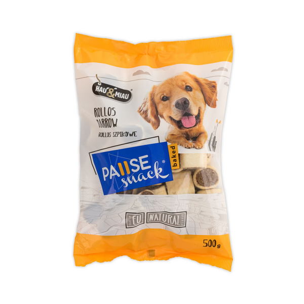 HAU & MIAU KEPTI roliai su kaulų smegenimis, 500 g - papildomas maistas šunims, sausainiai su kaulų smegenimis.