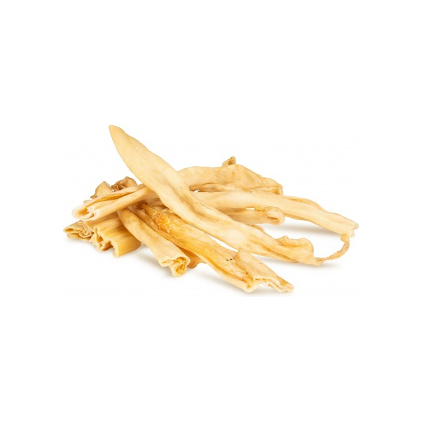 HAU & MIAU šuns užkandis - trušio odos juostelės, maždaug 20-25 cm, 1 kg - papildomasis maistas šunims, džiovintos trušio odos juostelės