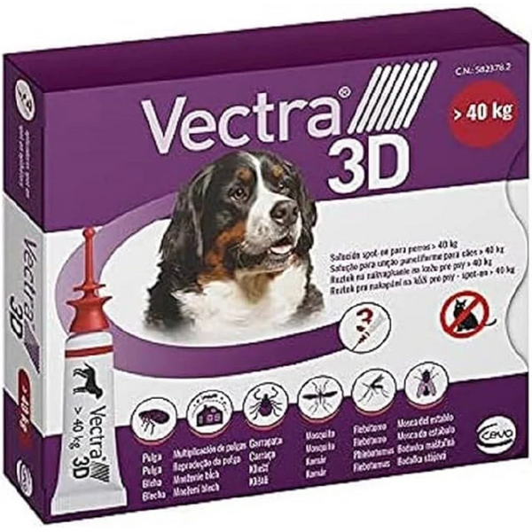 VECTRA 3D 8ML ŠUNIMS NUO 40KG N1 - PARAZITŲ PILIENAI